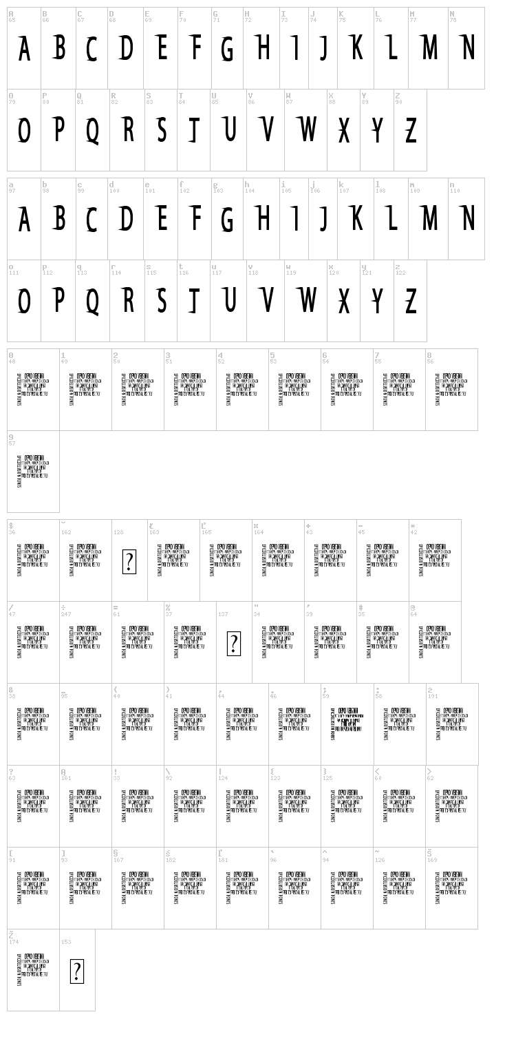 Say Divine font map